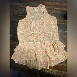 Floral Ruffle Sleeveless Blouse Size Small Feminine top
